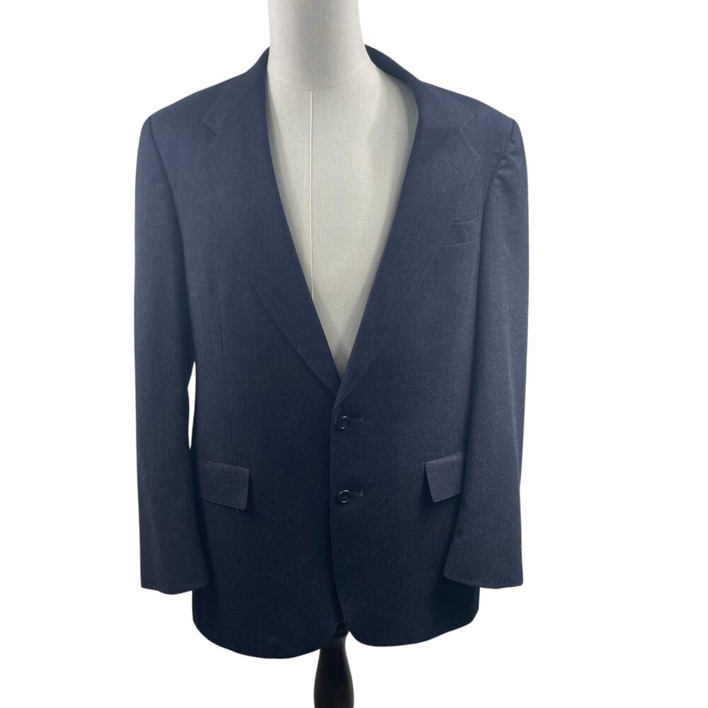 VTG Austin Reed Pure Virgin Wool Navy Blazer Sz 42R Union Made in USA Sport Coat